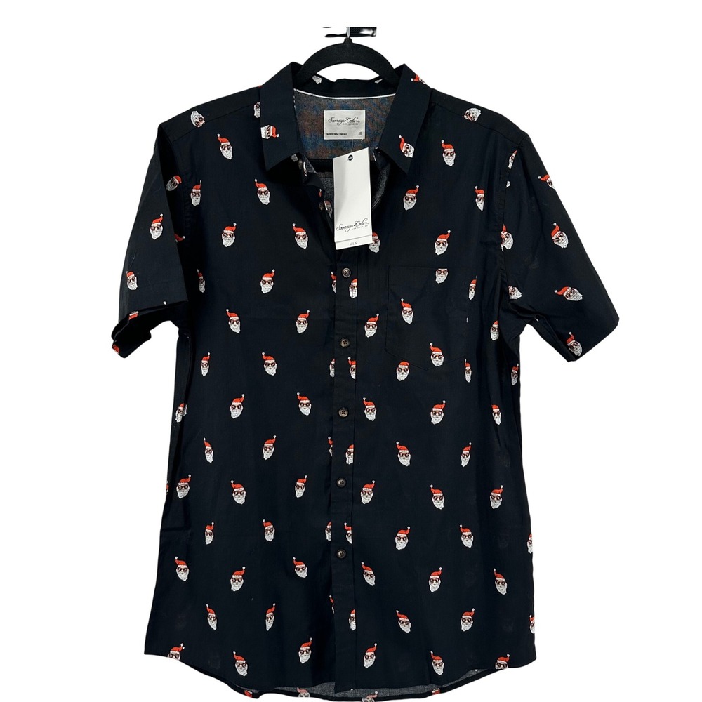 Sovereign Code Chill Santa Button Up Shirt Christmas Holiday Party Mens Size M